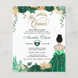BUDGET Emerald Floral Princess Mis Quince