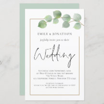 BUDGET Eucalyptus Código QR Convite para Casamento