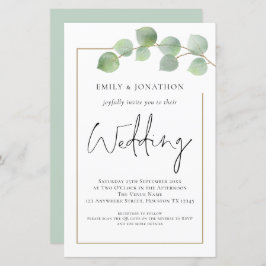 BUDGET Eucalyptus Código QR Convite para Casamento