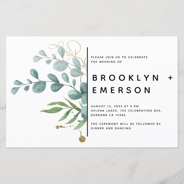 BUDGET Eucalyptus Gold Foil Modern Weds (Frente)