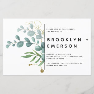 BUDGET Eucalyptus Gold Foil Modern Weds