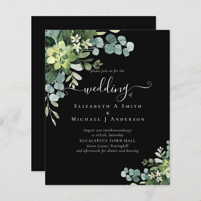 BUDGET Eucalyptus greenery Casamento (Frente/Verso)