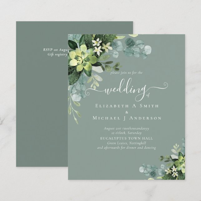 BUDGET Eucalyptus greenery Casamento (Frente/Verso)