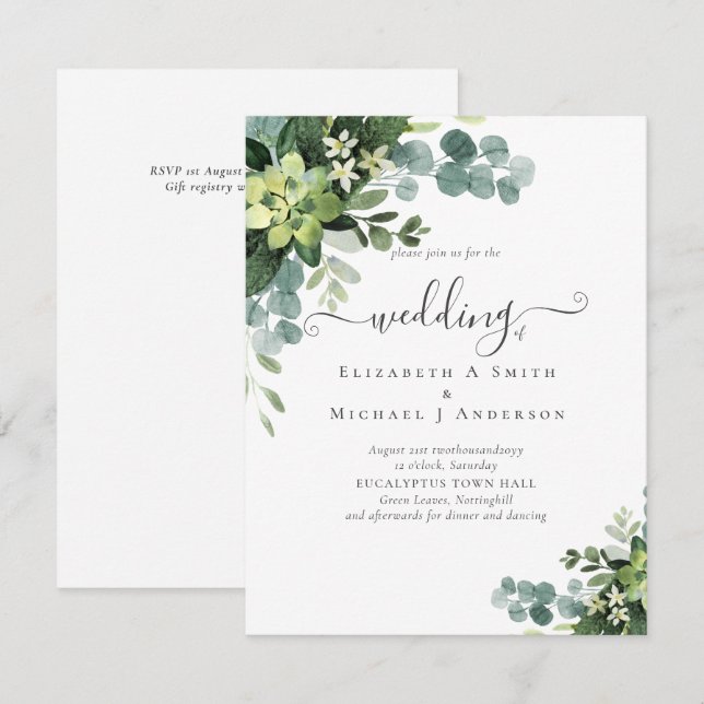 BUDGET Eucalyptus greenery Casamento (Frente/Verso)