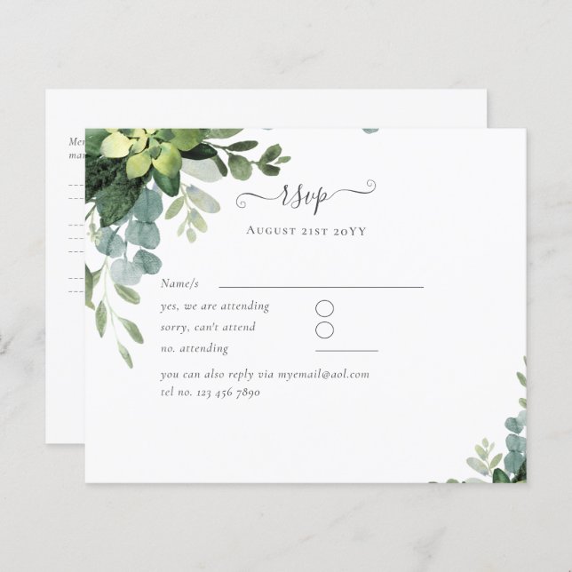 BUDGET Eucalyptus Greenery Casamento (Frente/Verso)