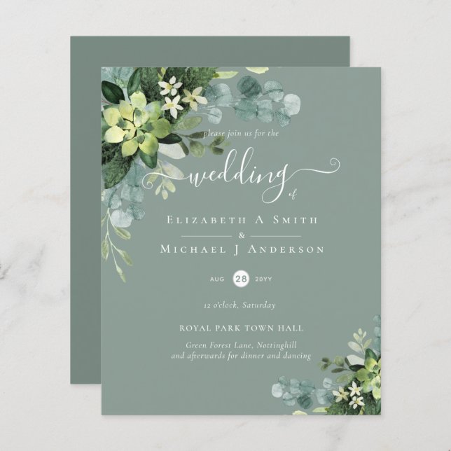 BUDGET Eucalyptus greenery Casamento (Frente/Verso)