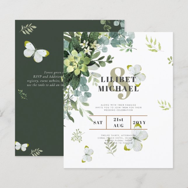 BUDGET Eucalyptus Greenery deixa o casamento de Em (Frente/Verso)