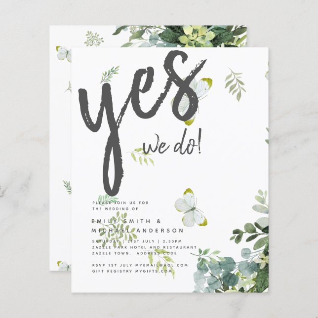 BUDGET Eucalyptus Greenery deixa o casamento de Em (Frente/Verso)