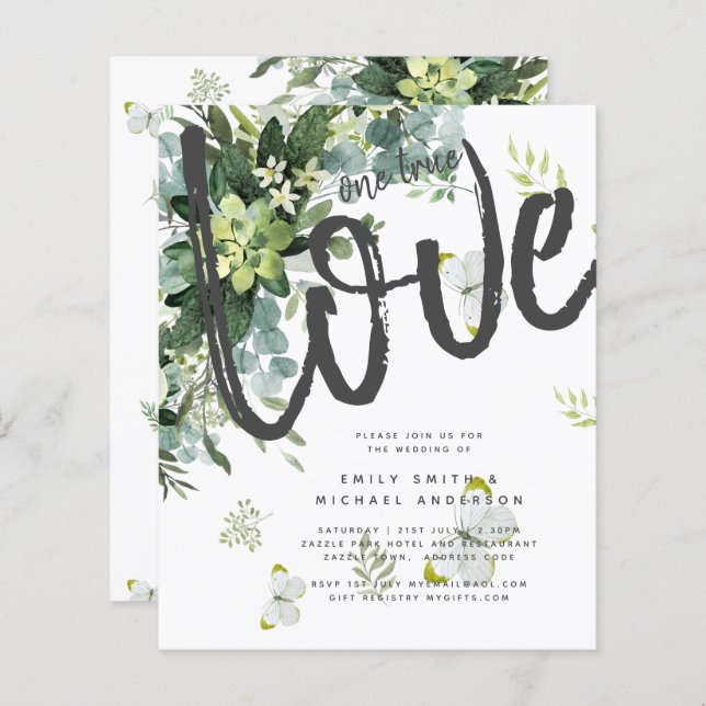 BUDGET Eucalyptus Greenery deixa o casamento de Em (Frente/Verso)