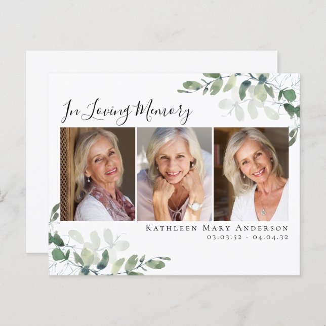 BUDGET Eucalyptus No Adoro Cartões de agradeciment (Frente/Verso)