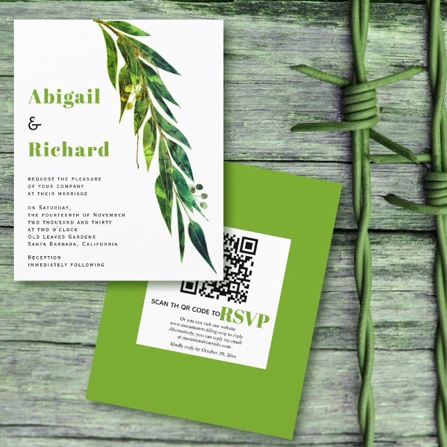 BUDGET eucalyptus QR code convite para casamento v (Criador carregado)