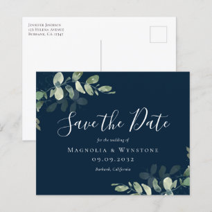 BUDGET Eucalyptus Weding The Date Card