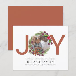 BUDGET Feliz Natal Joy Wreath Cartão com fotos