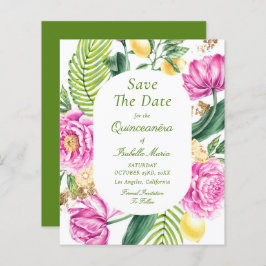 Budget Floral Quinceañera Save The Dates