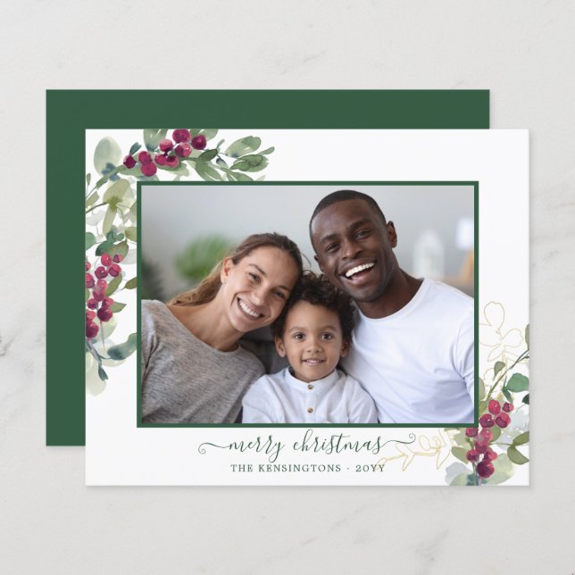 BUDGET Foto de Natal Elegante (Frente/Verso)