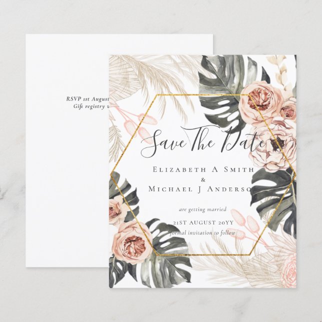 BUDGET Foto Salvar Datas PAMPAS Coral Tropical (Frente/Verso)