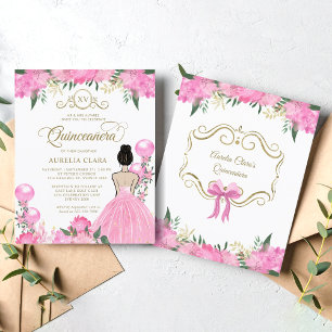 BUDGET Frio Rosa Dourada Princesa XV Quinceanera