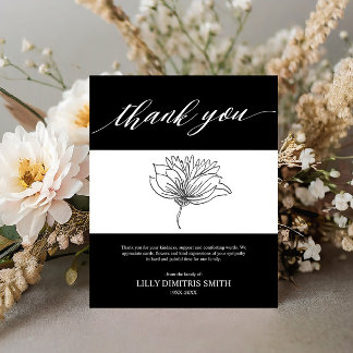 Budget Funeral Memorial Thank you Card