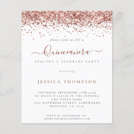 BUDGET Girly Rosa Dourada Glitter Quinceañera Conv