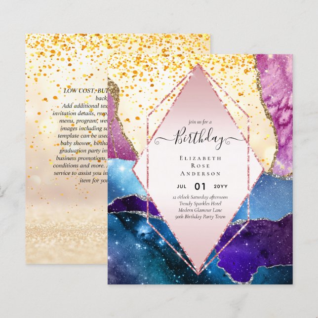 BUDGET Glitter Glam Foil Bonito Menina Qualquer Id (Frente/Verso)