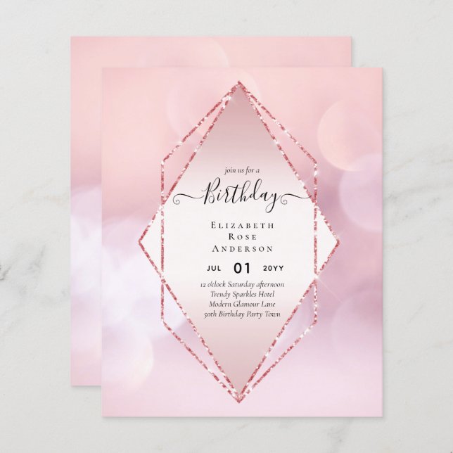 BUDGET Glitter Glam Foil Bonito Menina Qualquer Id (Frente/Verso)