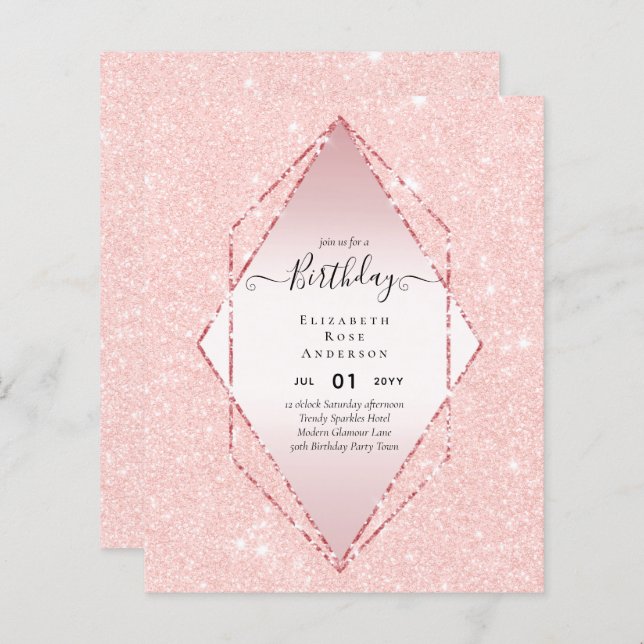 BUDGET Glitter Glam Foil Bonito Menina Qualquer Id (Frente/Verso)
