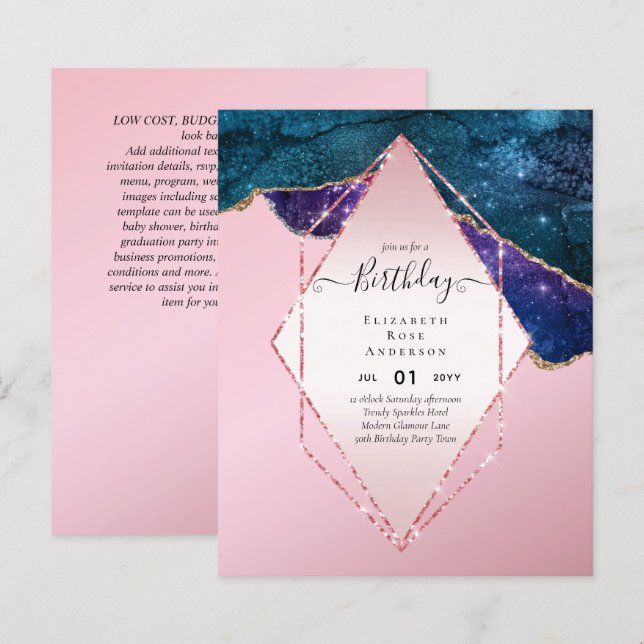 BUDGET Glitter Glam Foil Bonito Menina Qualquer Id (Frente/Verso)