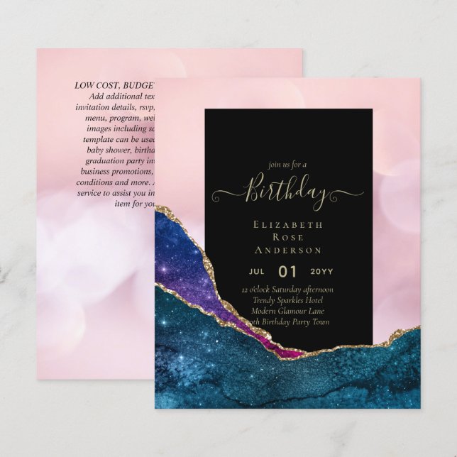 BUDGET Glitter Glam Foil Bonito Menina Qualquer Id (Frente/Verso)