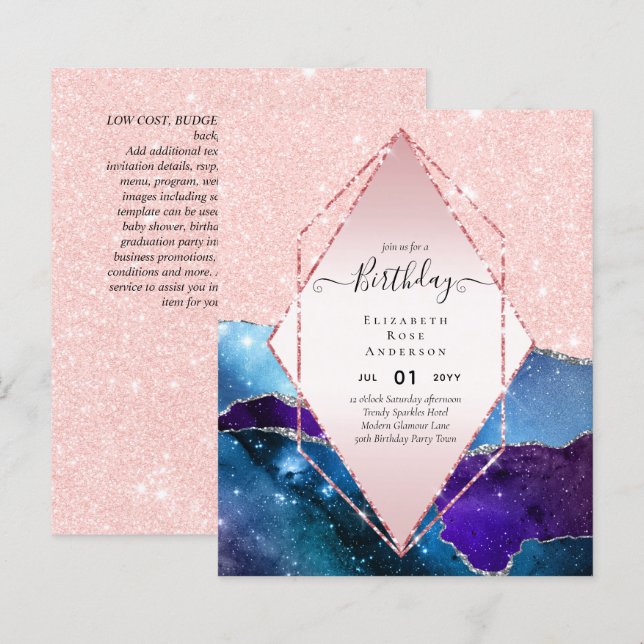 BUDGET Glitter Glam Foil Bonito Menina Qualquer Id (Frente/Verso)