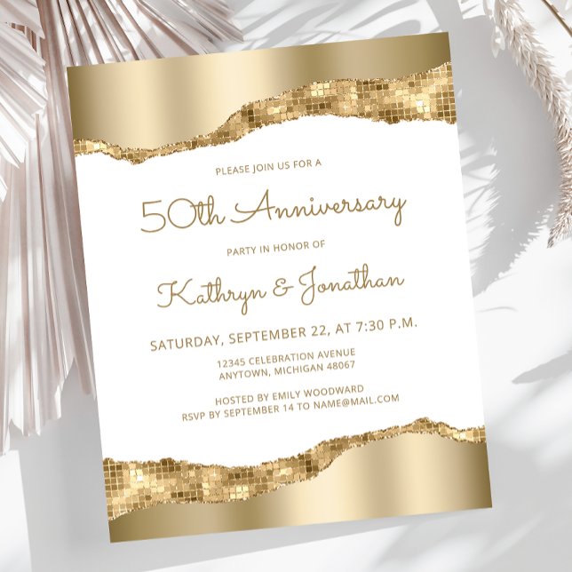 Budget Gold Mirror Foil 50th Anniversary Invite (Criador carregado)