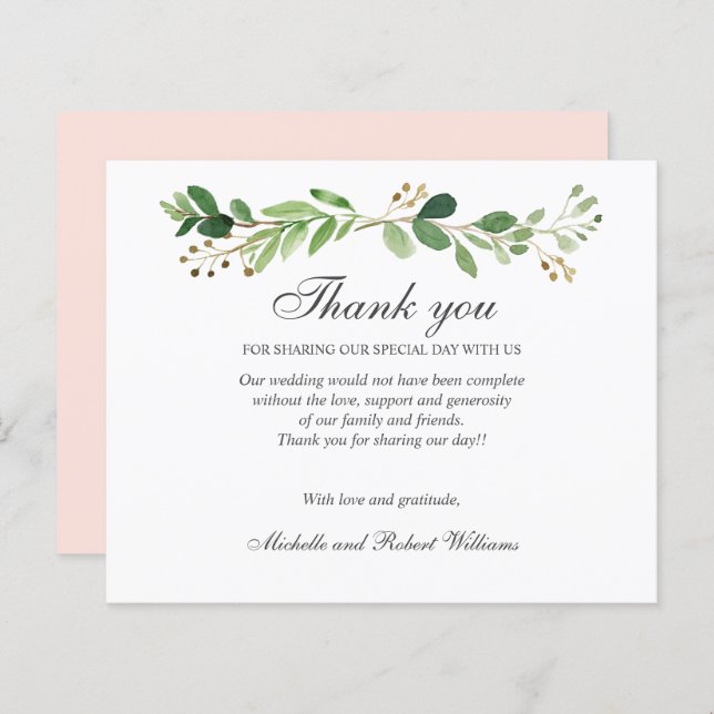 BUDGET Greenery deixa Primavera de verão, OBRIGADO (Frente/Verso)