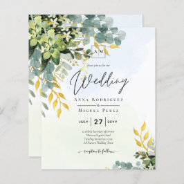 BUDGET Greenery Dourado Eucalyptus deixa casamento