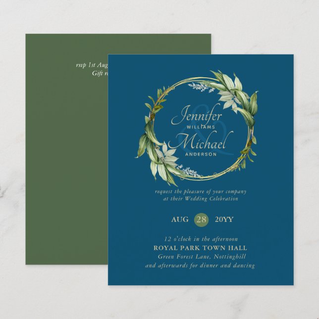 BUDGET Greenery Wreath Convocação Moderna (Frente/Verso)