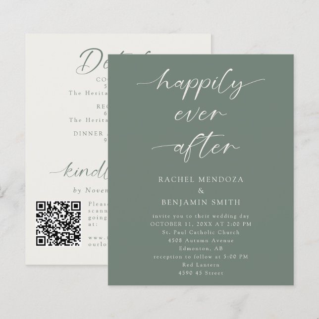 Budget Happily Ever After Wedding 2-Sided Details  (Frente/Verso)