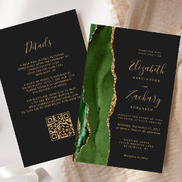 Budget Hunter Green Dark QR Code Wedding