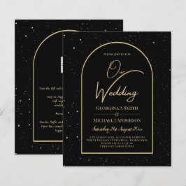 BUDGET Jet BLACK DOURADO Starry Night Convite de c