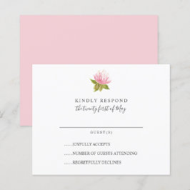 BUDGET Linda flor verde rosa Casamento RSVP