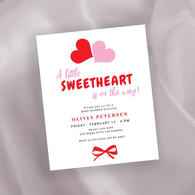 Budget little sweetheart baby shower invitation (Criador carregado)