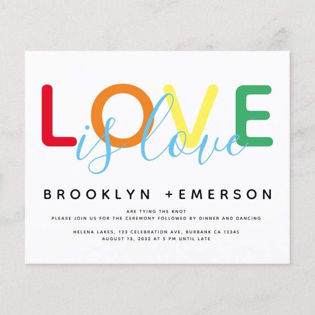 BUDGET Love é Love Rainbow Modern Weds (Frente)