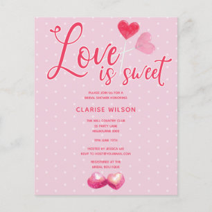 BUDGET Love is Sweet Pink Chá de panela Invite