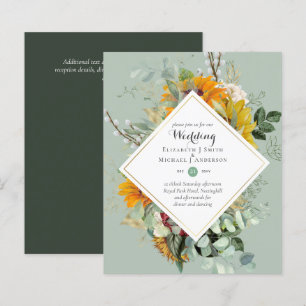 BUDGET Marinho Roxo Convites de Casamento Floral