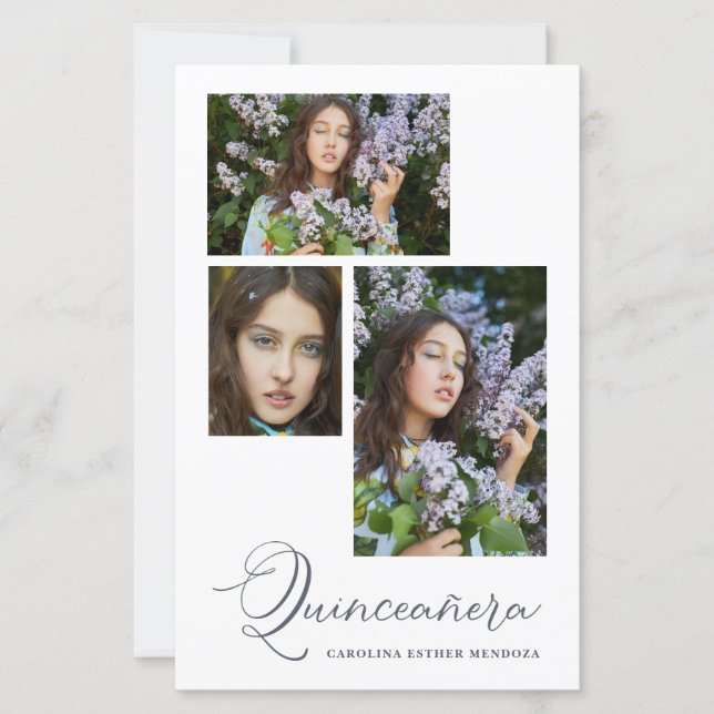 Budget Minimalist Quinceañera Spanish 3 Photos (Frente)