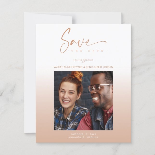 Budget Modern Gradient Minimalist Photo Couple (Frente)