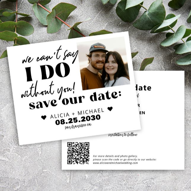 Budget modern photo wedding save the date (Criador carregado)