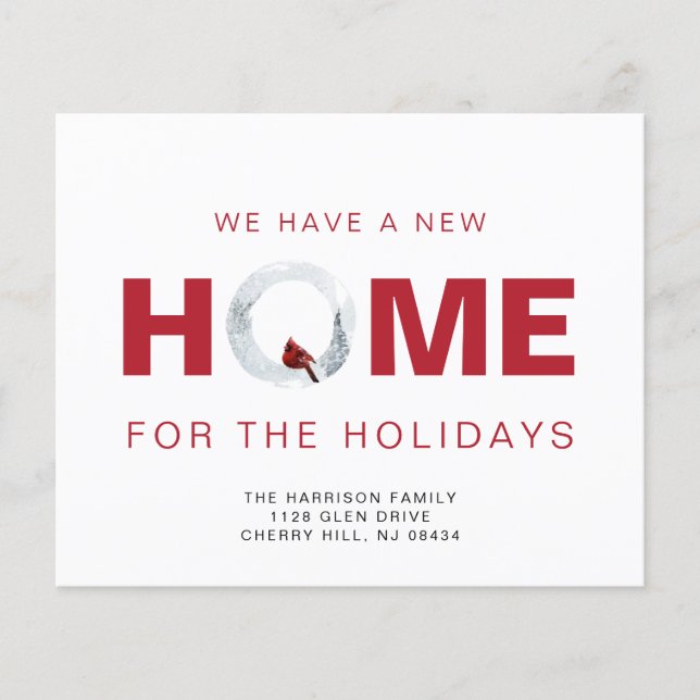 Budget New Home Red Cardinal Holiday Announcement (Frente)