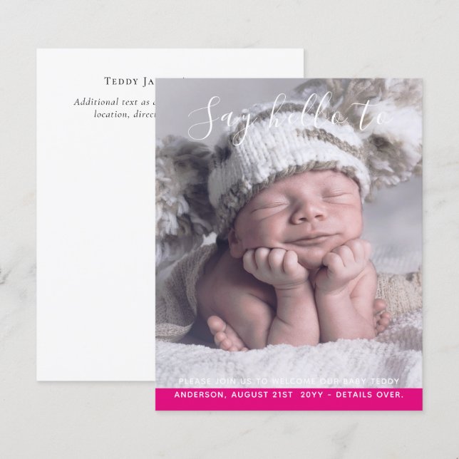 BUDGET Nova FOTO para bebês Personalizada (Frente/Verso)