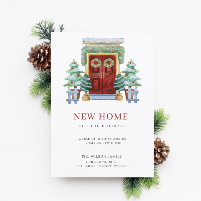 BUDGET Novo Cartão de Férias de Natal em Casa (BUDGET New Home Christmas Door Holiday Moving Card)