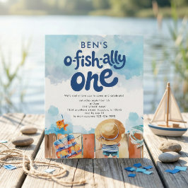 Budget Ofishally One Fishing Boy 1st Party invite 