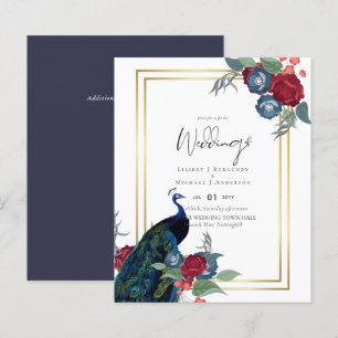 BUDGET Peacock Blue Burgundy Casamento outono