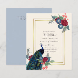 BUDGET Peacock Blue Burgundy Casamento outono